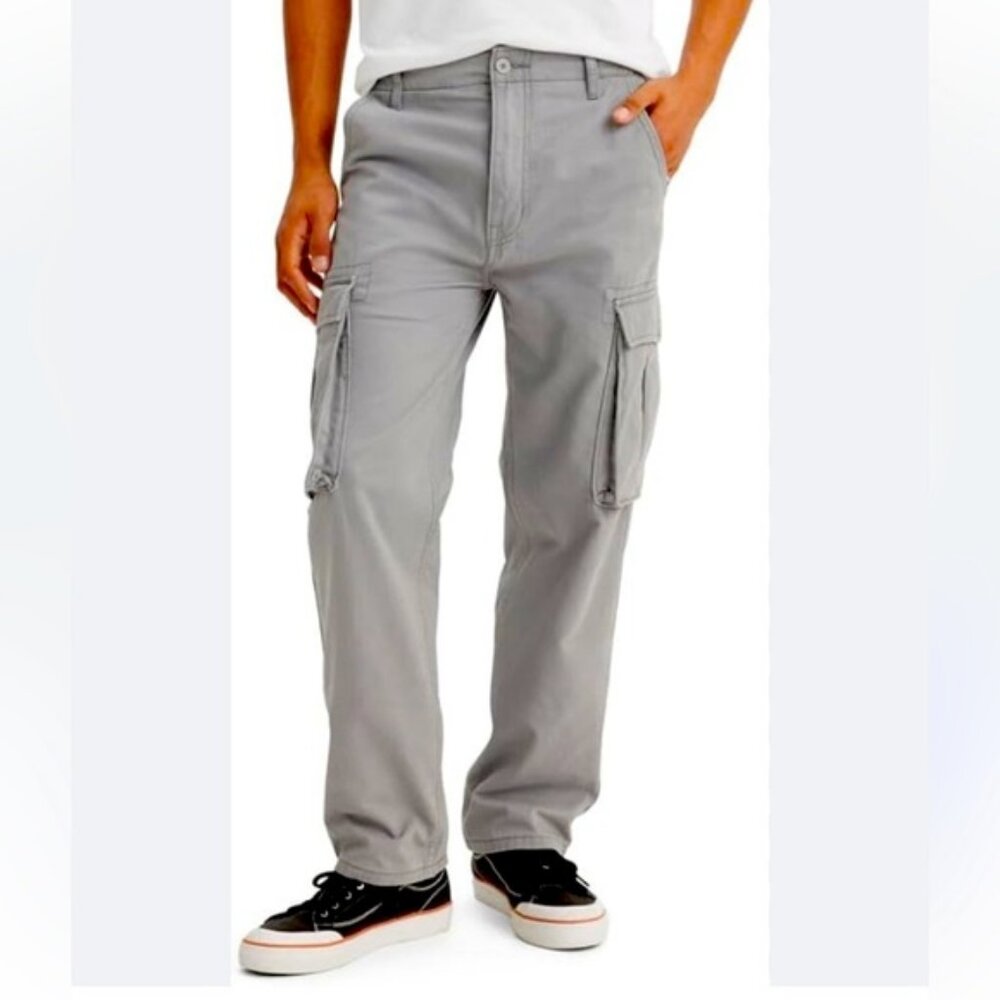 LEVIS MEN CARGO COTTON PANTS IN GRAY IN SIZE W34
